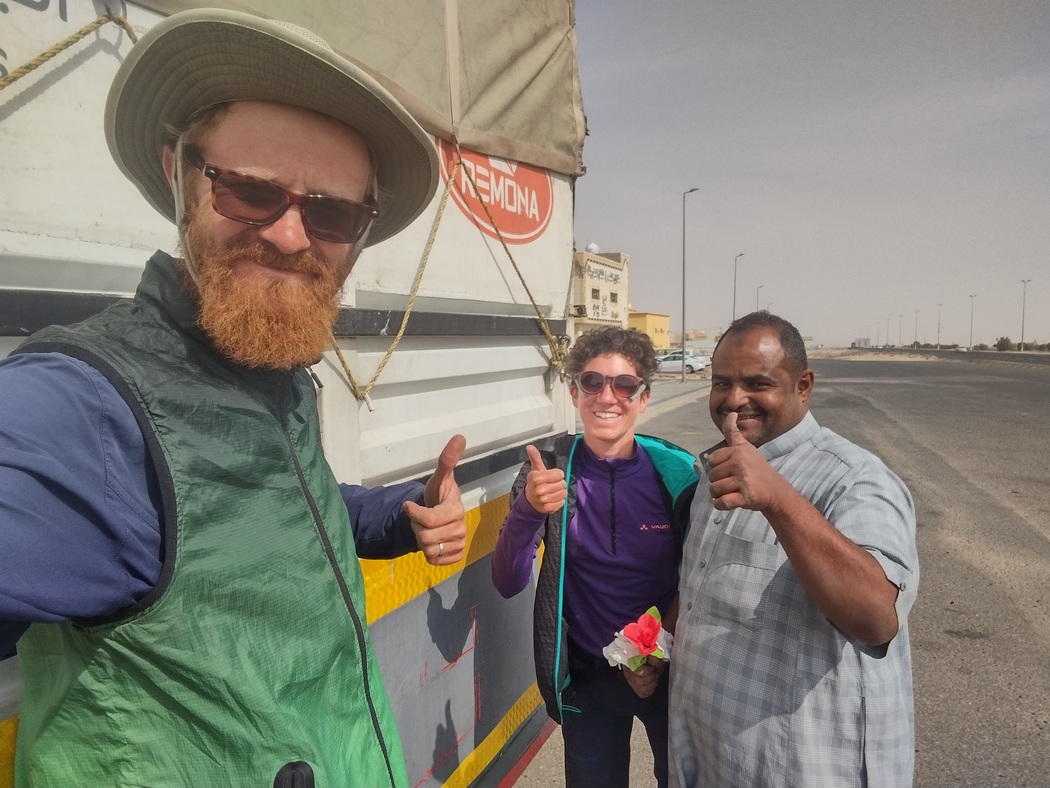 Selfie mit Laster-Fahrer