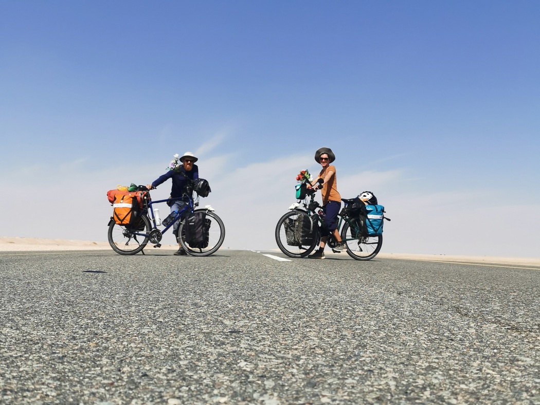 Selfie mit Rädern auf der Straße