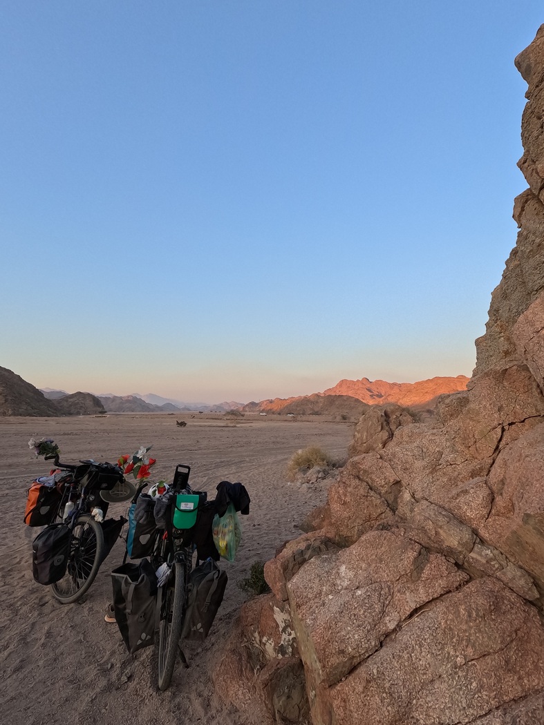 Fahrräder vor Wüstenlandschaft